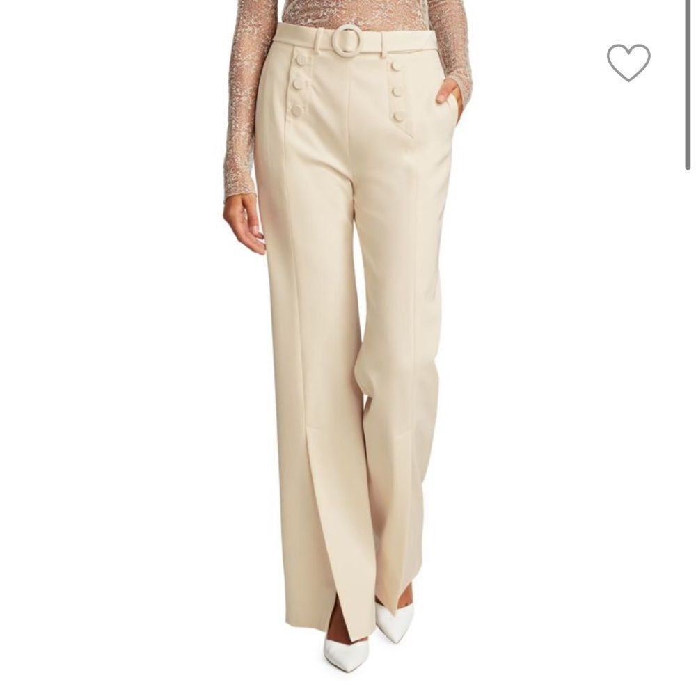 JONATHAN SIMKHAI | Sailor Slit Front Dove Cream Wide-Leg Pants Women’s Size 8